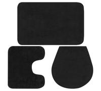 Générique Jeu de Tapis de Salle de Bain 3 pcs Tissu Anthracite,Accessoires de Salle de Bain,Tapis de Bain & Fonds de baignoire-133221