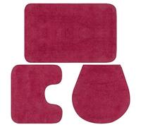 Générique Jeu de Tapis de Salle de Bain 3 pcs Tissu Fushsia,Maison & Jardin,Accessoires de Salle de Bain,Tapis de Bain & Fonds de Baignoire,Rose,1.33 KG,133226