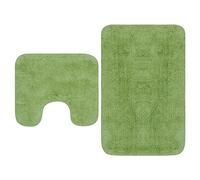 Générique Jeu de Tapis de Salle de Bain 3 pcs Tissu Vert,Accessoires de Salle de Bain,Tapis de Bain & Fonds de baignoire-133233