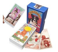 Générique Jeu de Tarot pour Débutants - Jouet de Divertissement Esthétique à Thème Chien pour Rassemblements,Jeu de Société de Cartes Tarot pour Fête,pour Garçon Fille Adolescent Époux Épouse Fils