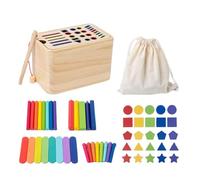 Générique Jeu de tri de Couleurs en Bois Toy 5-en-1 | Jeu d'apprentissage sensoriel, motricité et Puzzle de Formes | Éducation précoce bébé Enfant en Bas âge 6-18 Mois garçons Filles Cadeau