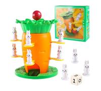 Générique Jeu d'Équilibre pour, Puzzle Interactif en Forme de Tour Carotte, Set de Blocs d'Équilibre avec 8 Figurines de Lapin, pour, Garçons et Filles, à la Maison, à l'École, en Salle de