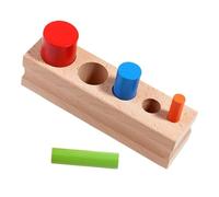 Générique Jeu sensoriel cylindres Bois - Tri Couleurs | Éléments empilables cylindriques | Douille éducative précoce pour Bambins Maternelle, Dimensions 15x4x4cm