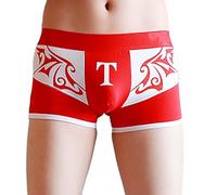 Générique Jeunes Dessins Animés Confortable Tendance Boxer Homme, Mode Quotidien Respirant Léger sous Vetement, Style Moderne Coupe Moyenne Branché(Red, L)