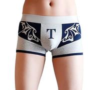 Générique Jeunes Dessins Animés Confortable Tendance Boxer Homme, Mode Quotidien Respirant Léger sous Vetement, Style Moderne Coupe Moyenne Branché(Grey, L)