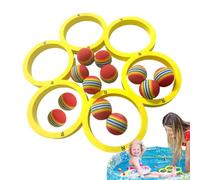 Générique Jeux De Piscine,Jeu D'Adresse Flottant pour Piscine - 12 Balles Arc-en-Incluses Activité Interactive pour Adultes, Amis Et Famille