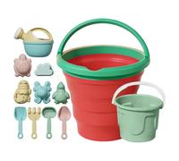 Générique Jeux de Plage et de Sable,Seau Pliable et Jeu de Moules - Ensemble de Plage Coloré,Dès 3 Ans pour garçons Filles Voyage Jardin Vacances