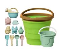 Générique Jeux de Plage et de Sable,Seau Pliable, râteau et Moule - Ensemble de Jeu - Ensemble de Plage Coloré | Dès 3 Ans pour garçons Filles Voyage Jardin Vacances
