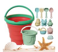 Générique Jeux de Plage - Seau Pliable et Jeu de Moules,Accessoires de Voyage colorés pour Le Sable | pour à partir de 3 Ans, Jardin, Voyage, Vacances, extérieur