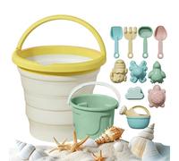 Générique Jeux de Sable pour Plage,Seau Pliable, râteau et Moule - Ensemble de Jeu | Jeux de Sable colorés - Dès 3 Ans pour garçons Filles Voyage Jardin Vacances