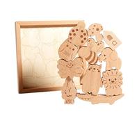 Générique Jeux d'Empilage pour - Coffret Éducatif en Bois Amusant sur Les Animaux à Construire | Blocs d'Empilage d'animaux | pour la Maternelle l'École Primaire Les Loisirs et la Famille