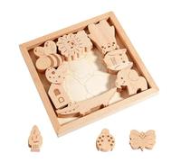 Générique Jeux d'Empilage pour,Coffret Éducatif en Bois Amusant sur Les Animaux à Construire,Jouets de Tri et d'Empilage | pour la Salle de Classe, la Maternelle, l'Élémentaire, Les Loisirs du