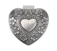 Générique Jewelry Box, Vintage Ring Box Metal Heart Shape Necklace Earring Storage Organizer Treasure Chest Gift Box for Women Girls
