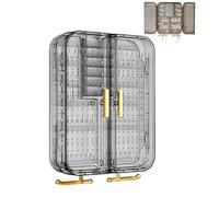 Générique Jewelry Storage Box With Glass Window, Compartment Wall Mounted Jewelry Cabinet with Magnetic Door, Open Spacious Vertical Hanging Earring Organizer Box for Necklaces,Rings,Bracelets