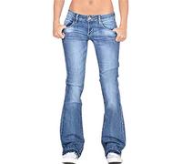 Générique JIER Jean évasé pour Femme - Coupe Bootcut - avec Fermeture éclair Slim Taille Haute Vintage Pantalons Évasé Jambe (Bleu Clair,M,M)