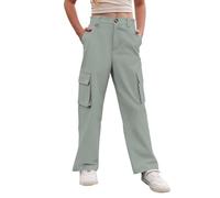 Générique Jogging Ado Fille Pantalons décontractés pour Filles,Pantalons Utilitaires Confortables à Poches pour Enfants,Parfaits Un Usage Quotidien,adaptés aux Enfants de 4 à 15 Ans(Green,6-7 Ans)