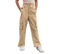 Générique Jogging Ado Fille Pantalons décontractés pour Filles,Pantalons Utilitaires Confortables à Poches pour Enfants,Parfaits Un Usage Quotidien,adaptés aux Enfants de 4 à 15 Ans(Khaki,4-5 Ans)