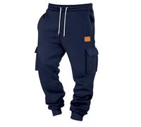 Générique Jogging de Travail Homme Pantalon de Travail Cargo Multipoches de Randonnée Vêtements Pantalons de Randonnée avec Cordon Coulissant Bas Survetement Pantalon Homme Bleu Marine L