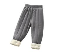 Générique Jogging Enfant Garcon Pantalon Thermique d'hiver pour garçons,doublé Polaire Chaude,Triple épaisseur,Confortable pour Les Temps froids.(Grey,14-16 Ans)