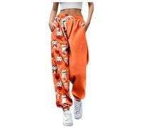 Générique Jogging Large Femme, Deguisement Adulte Femme Pantalon De Sport Yoga Taille Haute Pantalon De Survêtement Imprimé Décontracté Confortable avec Cordon De Serrage