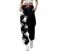 Générique Jogging Large Femme, Deguisement Adulte Halloween Femme Pantalon De Sport Yoga Taille Haute Pantalon De Détente Imprimé Floral Halloween Pants Confortable À Cordon De Serrage avec Poches