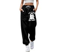 Générique Jogging Large Femme, Deguisement Femme Halloween Adulte Pantalon Sport Yoga Taille Haute Pantalon De Détente Jambe Large Imprimé Halloween Pants Confortable Ample avec Poches