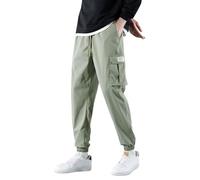 Générique Jogging Large Pantalon Cargo Polyvalent Toutes Saisons pour Hommes,-Poches,Ourlet zippé,Couleur Unie,Grande Taille,Pantalon d'extérieur(Grey,M)