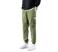 Générique Jogging Large Pantalon Cargo Polyvalent Toutes Saisons pour Hommes,-Poches,Ourlet zippé,Couleur Unie,Grande Taille,Pantalon d'extérieur(Army Green,XL)