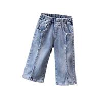 Générique Jogging Pantalons évasés en Denim pour Filles,Pantalons Longs Slim fit pour Enfants de 3 à 13 Ans,arrivée Printemps 2025(Blue,90)