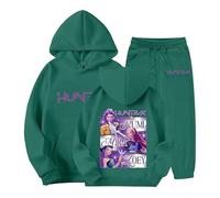 Générique Jogging Survêtement Ensemble 2 Pièces Demons Hunters Merch pour Fille Imprimés Pull à Manches Longue Sweat à Capuche et Baggy Pantalon Décontractés Sportswear