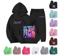 Générique Jogging Survêtement Ensemble 2 Pièces K-kpop Demons Hunters Merch pour Fille Imprimés Demon Huntr/X Pull à Manches Noël Hauts Décontractés Demons 2-13 ans