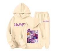 Générique Jogging Survêtement Ensemble 2 Pièces Kpop Demons Hunters Merch pour Fille Imprimés K-Pop Demon Hunter Huntrix Huntr/X Rumi Mira Zoey Pull à Manches Longues Kpop Witch Hauts Décontractés