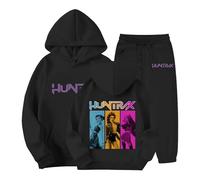 Générique Jogging Survêtement Ensemble 2 Pièces Kpop Demons Hunters Merch pour Fille Imprimés K-Pop Demon Hunter Pull à Manches Longues Kpop Witch Hauts Décontractés Demon Hoodie