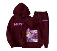 Générique Jogging Survêtement Ensemble 2 Pièces Kpop Demons Hunters Merch pour Fille Imprimés K-Pop Demon Hunter Huntrix Huntr/X Rumi Mira Zoey Pull à Manches Longues Kpop Witch Hauts Décontractés