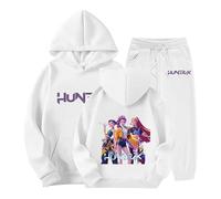 Générique Jogging Survêtement Ensemble 2 Pièces Kpop Demons Hunters Merch pour Fille Imprimés K-Pop Demon Hunter Huntrix Huntr/X Rumi Mira Zoey Pull à Manches Longues Kpop Witch Hauts Décontractés