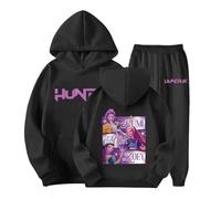 Générique Jogging Survêtement Ensemble 2 Pièces Kpop Demons Hunters Merch pour Fille Imprimés K-Pop Demon Hunter Huntrix Huntr/X Rumi Mira Zoey Pull à Manches Longues Kpop Witch Hauts Décontractés