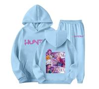 Générique Jogging Survêtement Ensemble 2 Pièces Kpop Demons Hunters Merch pour Fille Imprimés K-Pop Demon Hunter Huntrix Huntr/X Rumi Mira Zoey Pull à Manches Longues Kpop Witch Hauts Décontractés