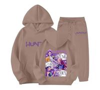 Générique Jogging Survêtement Ensemble 2 Pièces Kpop Demons Hunters Merch pour Fille Imprimés K-Pop Demon Hunter Pull à Manches Longues Kpop Witch Hauts Décontractés Demon Hoodie