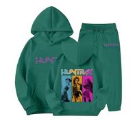 Générique Jogging Survêtement Ensemble 2 Pièces Kpop Demons Hunters Merch pour Fille Imprimés K-Pop Demon Hunter Huntrix Huntr/X Rumi Mira Zoey Pull à Manches Kpop Witch Hauts Demon 2-13 ans