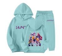 Générique Jogging Survêtement Ensemble 2 Pièces Kpop Demons Hunters Merch pour Fille Imprimés K-Pop Hunter Huntrix Huntr/X Rumi Mira Zoey Pull à Manches Longues Kpop Witch Hauts Décontractés Demon