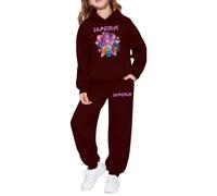 Générique Jogging Tracksuit Set 2 Pieces K-pop Demons Hunters Merch Girl Printed K-pop Demons Hunter Huntrix Huntr/X Rumi Mira Zoey Long Sleeve Pullover Hoodie Witch Tops Casual Sportswear