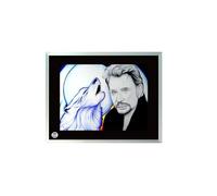 Générique Johnny Hallyday Cadre en Verre Contour Miroir Idée Cadeau