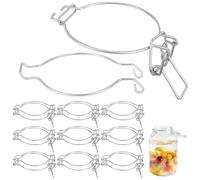 Générique Joint de Bocaux en Acier Inoxydable Argenté, Boucle Métallique de Fermeture pour Bocaux en Verre, 10 Pièces, Fixation à Fil, Usage la Cuisine Style Aléatoire