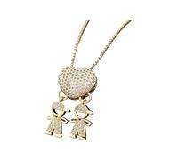 Générique Joli collier en cuivre doré avec pendentif en forme de cœur pour garçon et fille, parfait pour un romantique et sentimental