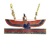 Générique Joli et Original Pendentif Aile d'Isis sur Hiéroglyphes avec Chaîne. Egypte Antique