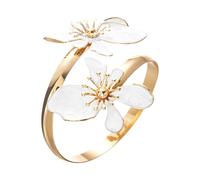Générique jonc à fleurs réglable en métal élégant, texture en alliage, adapté à un usage quotidien à la mode et occasions spéciales, design exagéré à la mode
