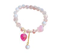 Générique Jonc Perlé Bracelet Valentin Acier Bijoux Bracelet Bracelet 9mm Bead Natural Gemstone Bracelet Couleurs Message Couple Plaqué Ensembles Bijoux (White, One Size)