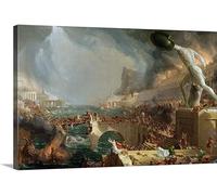 Générique Joseph Mallord William Turner - Le Déclin de Carthage - Affiche Toile Peinture Tableau Mural Decoration Salon Reproductions de Tableaux Murale Moderne,Avec Cadre (40 * 60 Cm)