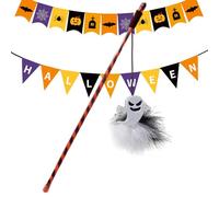 Générique Jouet Agitateur pour Chat - Jouet d'halloween pour Chatons - à Chat Portable avec Fantôme pour Entraînement, Réduction de l'Ennui et Simulation de Chasse