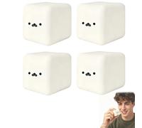 Générique Jouet Anti-Stress Squishy « Tofu », Cube sensoriel Souple et Blanc, Jouet à Presser à remontée Lente, Squishy sensoriel pour soulager l'anxiété (4 Pcs)